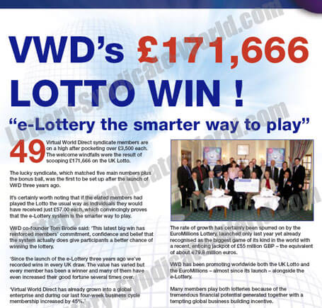 eLottery UK NATIONAL LOTTERY Winners